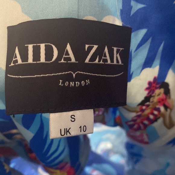 Pinup Girl Swing Skirt Hawaiian Print Dress - Picture 7 of 8